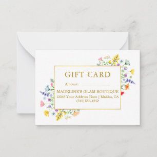 De Correspondance Carte Cadeau Fleur sauvage Gold Frame