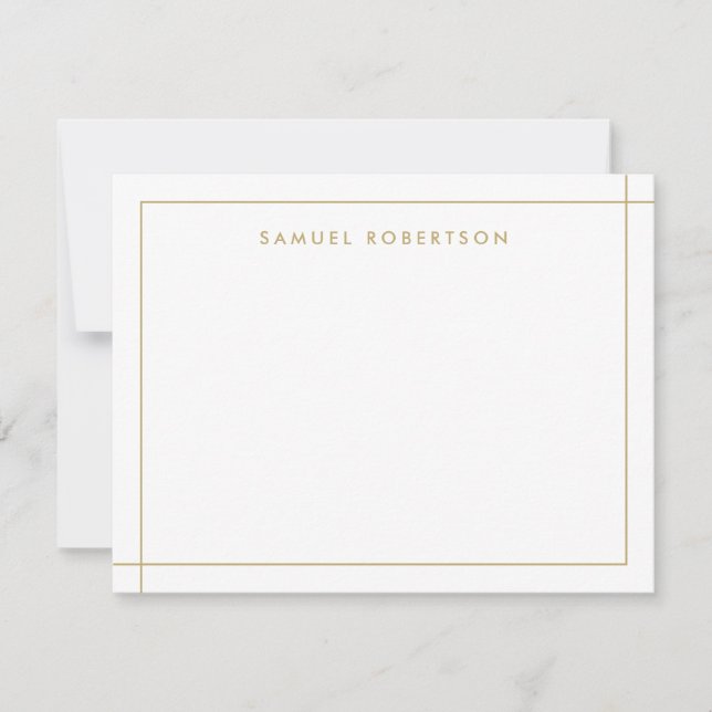 De Correspondance Carte Carré Tan Gold Corner simple (Devant)