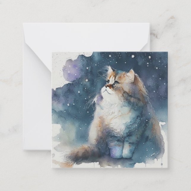 De Correspondance Carte Chat Watercolor (Devant)