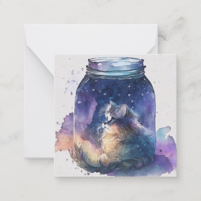 De Correspondance Carte Chat Watercolor (Devant)
