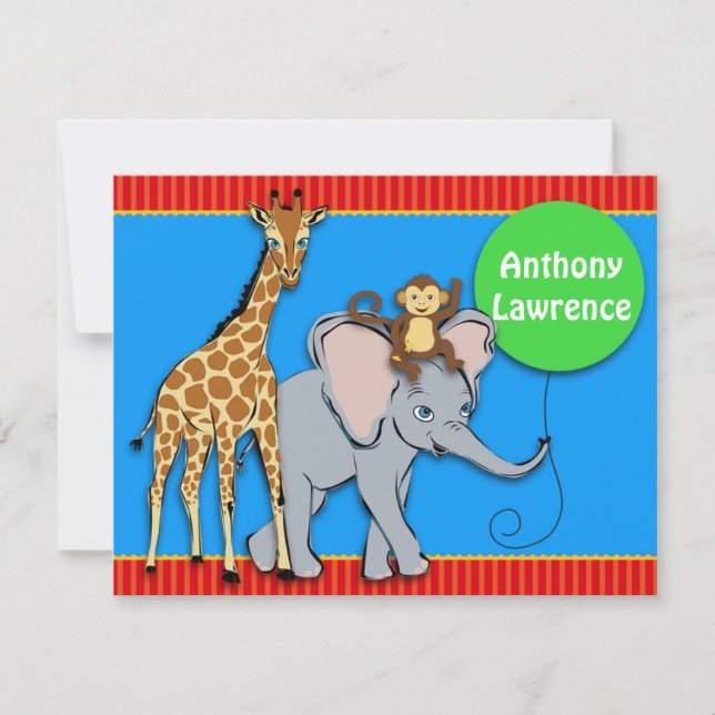 De Correspondance Carte Circus FUN Animal Note Card (Devant)