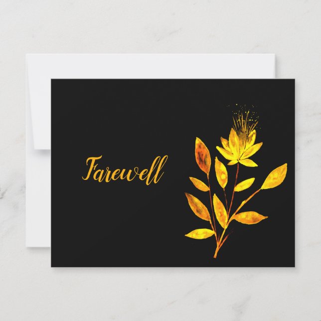 De Correspondance Carte d'adieu Golden Fire Flowers (Devant)