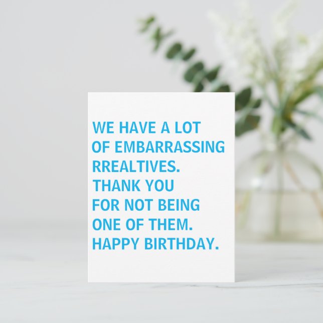 De Correspondance Carte d'anniversaire drôle, Joyeux Anniversaire  (Debout devant)