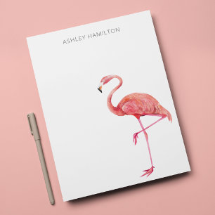 De Correspondance Carte d'aquarelle personnalisée Flamant rose