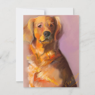 De Correspondance Carte d'Art numérique Golden Retriever