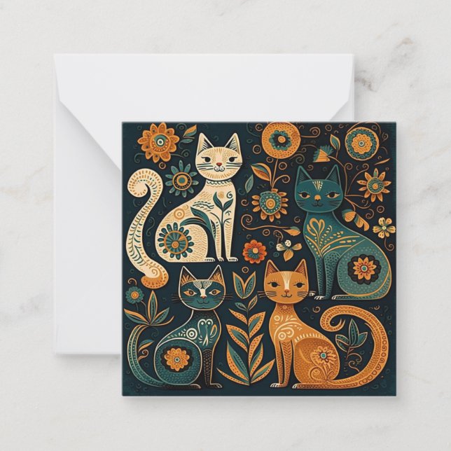 De Correspondance Carte d'art populaire pour chats (Devant)