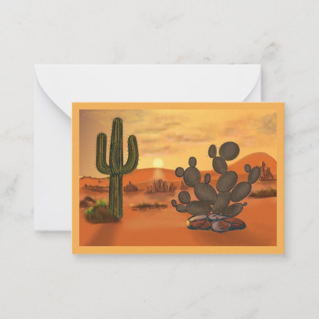 De Correspondance Carte décor désert et cactus. (Devant)