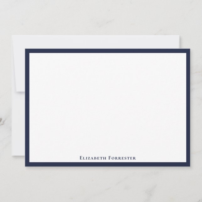 De Correspondance Carte Denim Blue Elegant Moderne Flat Note (Devant)