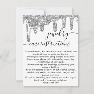 De Correspondance Carte d'entretien pour bijoux à Parties scintillan