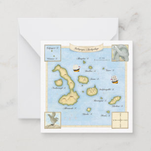 De Correspondance Carte des îles Galapagos avec cadre d'ornement