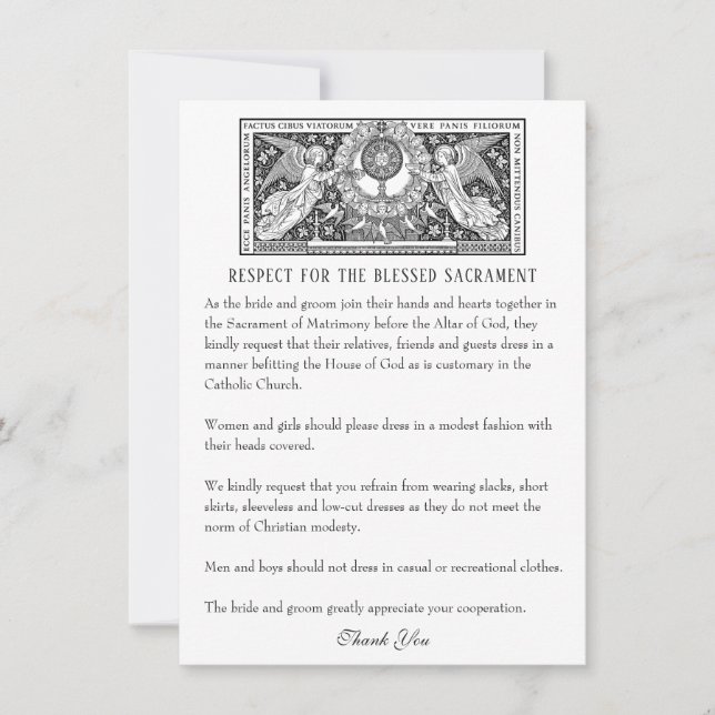 De Correspondance Carte d'étiquette Mariage catholique (Devant)