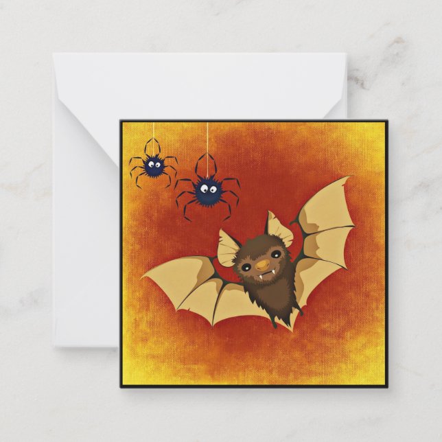 De Correspondance Carte d'Halloween Spider et Bats Mini (Devant)