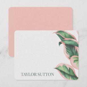 De Correspondance Carte d'information sur le feuillage tropical rose