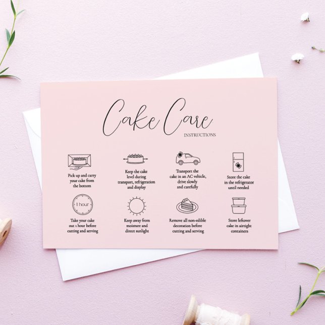 De Correspondance Carte d'instruction Pink Cake Care (Créateur téléchargé)