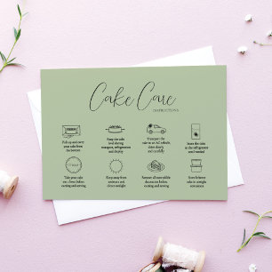 De Correspondance Carte d'instruction Sage Green Cake Care