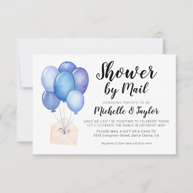 De Correspondance Carte d'invitation pour une baby shower virtuelle  (Devant)