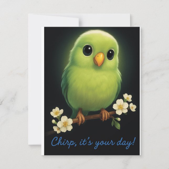 De Correspondance Carte d'observation d'oiseaux vert mignonne - Chir (Devant)