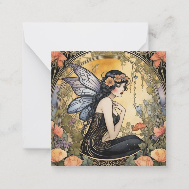 De Correspondance Carte Fée Art Déco gothique (Devant)