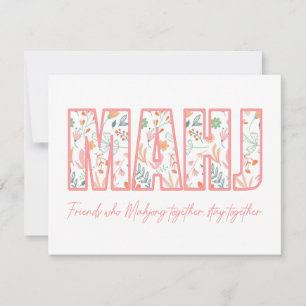 De Correspondance Carte Floral Mahjong Friendship Note