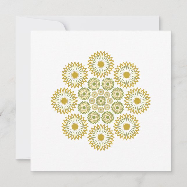 De Correspondance Carte Floral Springtime en Olive et Or (Devant)