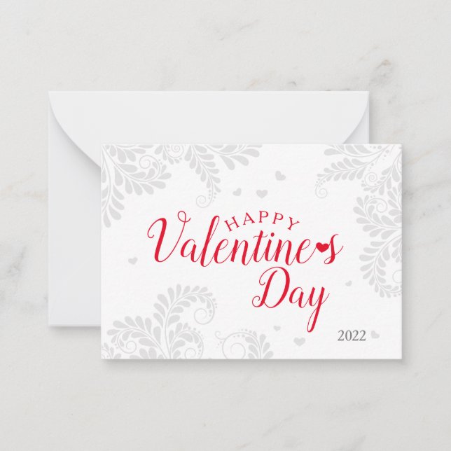 De Correspondance Carte Floral Valentine's Flat Note (Devant)
