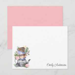 De Correspondance Carte florale aquarelle à note plate