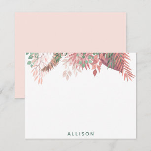 De Correspondance Carte florale Boho rose personnalisée