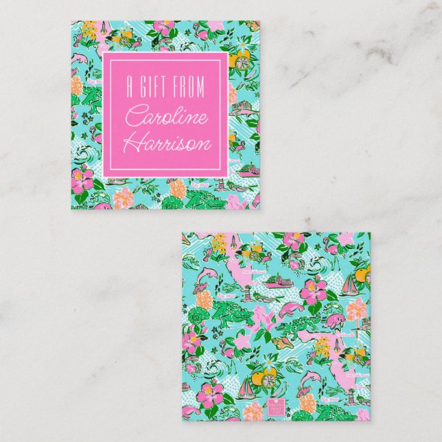 De Correspondance Carte Floride Preppy Palm Beach Motif Imprimer (Devant / Derrière)