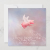 Carte Flying Pig Grow Your Wings