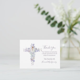 De Correspondance Carte funéraire Florale Violet Croix Photo Sympath