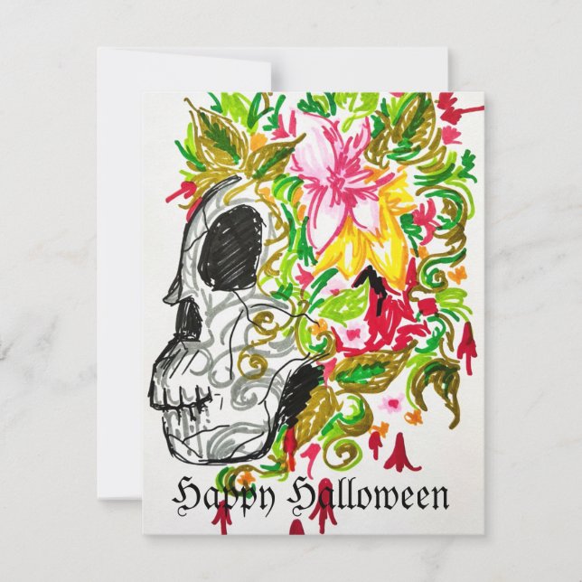 De Correspondance Carte Happy Halloween Skull sucre (Devant)