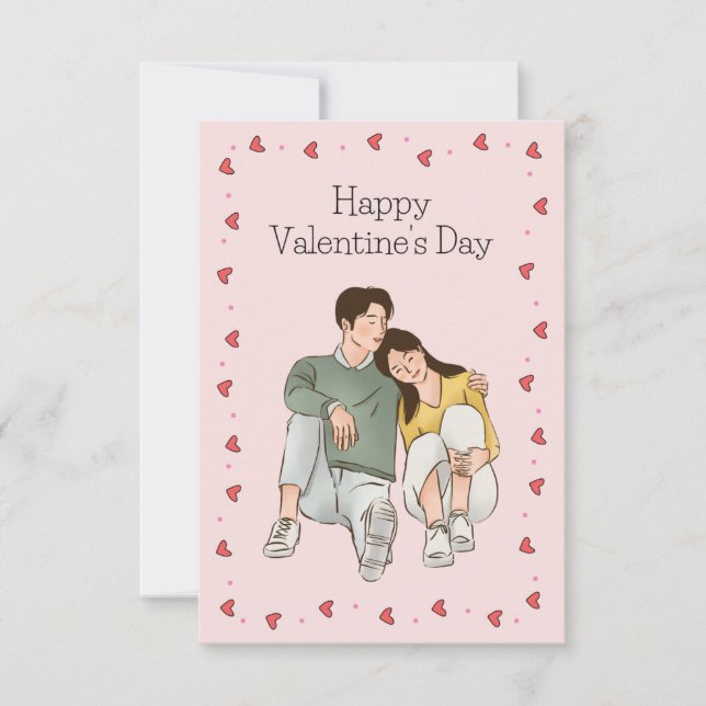 De Correspondance Carte Heureuse Sainte-Valentin Couple Manhwa (Devant)