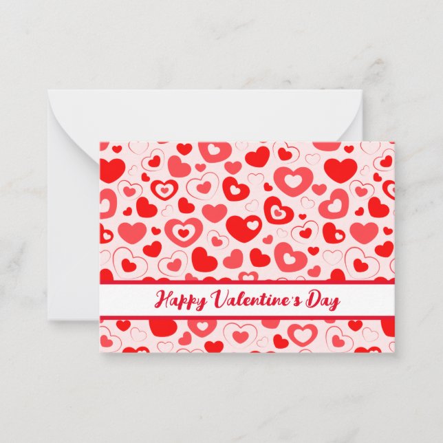 De Correspondance Carte Heureuse Sainte-Valentin Red Hearts Flat Not (Devant)