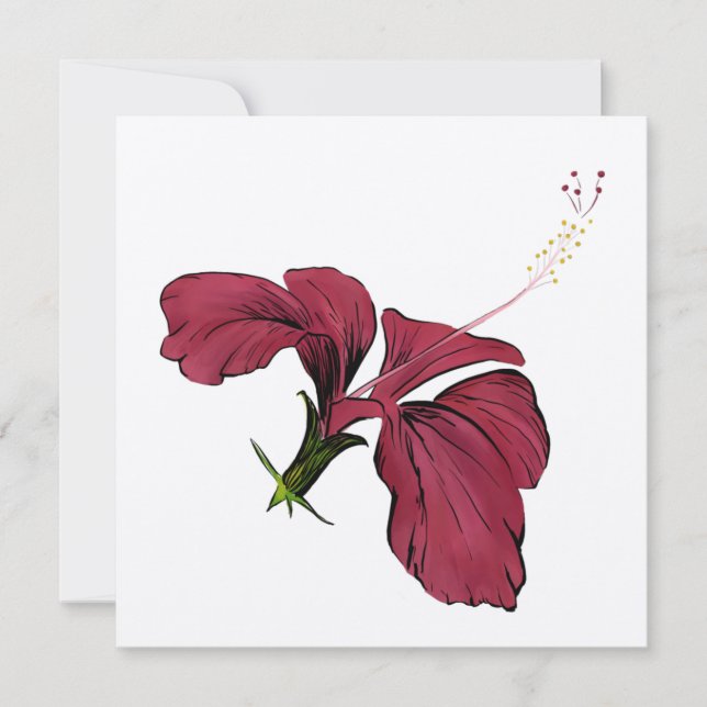 De Correspondance Carte Hibiscus Flower Note (Devant)