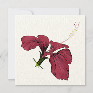 De Correspondance Carte Hibiscus Flower Note