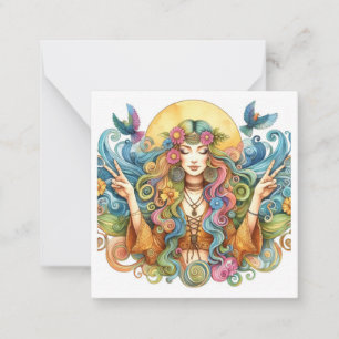 De Correspondance Carte Hippy colorée