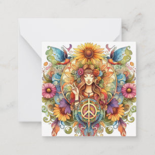 De Correspondance Carte Hippy colorée