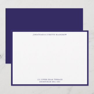 De Correspondance Carte Indigo Blue Classic Border Flat Note