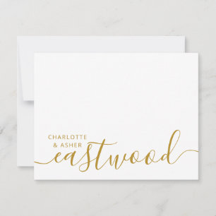 De Correspondance Carte Mariage Gold Monogram Note