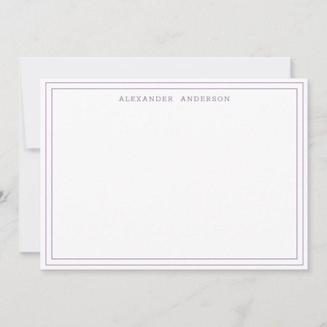 De Correspondance Carte Mauve moderne professionnelle double frontiè (Devant)