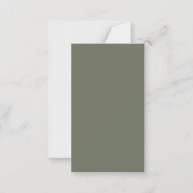 De Correspondance Carte moderne Moss Green Flat Note - Personnalisab (Devant)