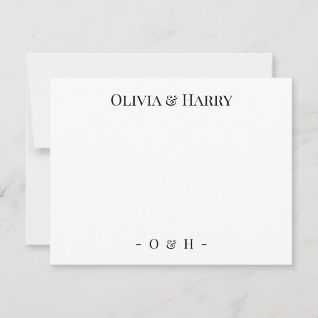 De Correspondance Carte Monogram Elegant Mariage blanc (Devant)