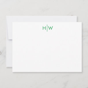 De Correspondance Carte Monogram Kelly Green Flat Note