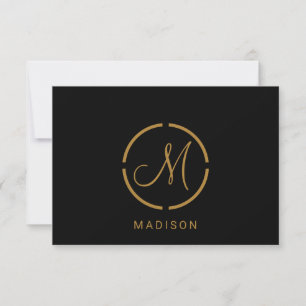 De Correspondance Carte Monogram Logo Or Black Flat Note