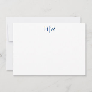 De Correspondance Carte Monogram Marine Blue Flat Note