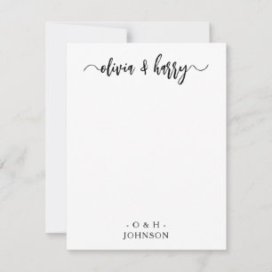 De Correspondance Carte Monogramme Elégante Noir Blanc Noir Noir Noi