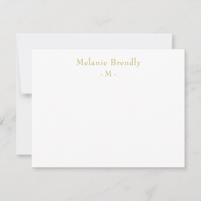 De Correspondance Carte Monogramme Gold White Note (Devant)
