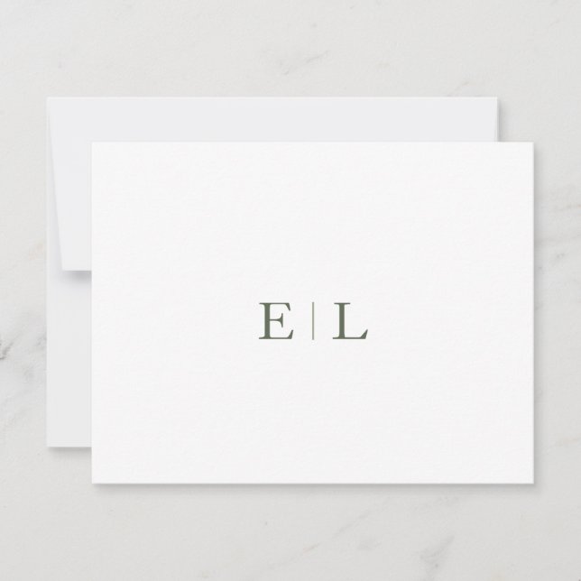 De Correspondance Carte Monogramme Mariage blanc chic (Devant)