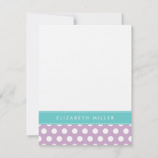 De Correspondance Carte Monogramme Pois Lilac & Aqua Ribbon
