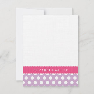 De Correspondance Carte Monogramme Pois Lilac & Pink Ribbon